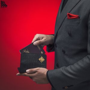 کیف پول چرم و طلا