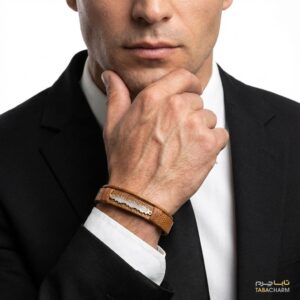 دستبند چرم طلا