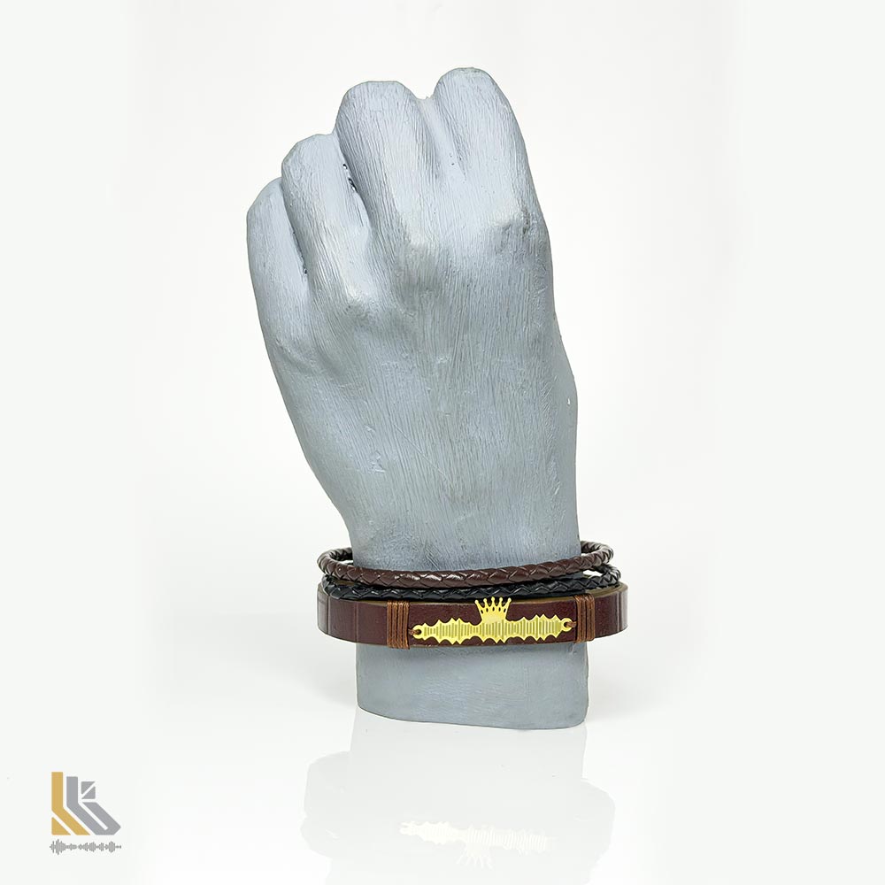 دستبند نقره آب طلا