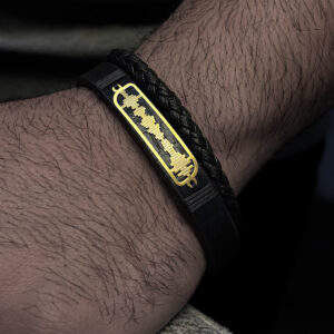 دستبند نقره آب طلا فرکانس صدا مدل Golden Whisper