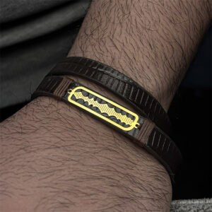 دستبند نقره آب طلا فرکانس صدا مدل Ocean