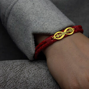 دستبند نقره آب طلا فرکانس صدا مدل Rose