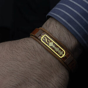 دستبند نقره آب طلا فرکانس صدا مدل Firefly