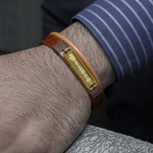 دستبند نقره آب طلا فرکانس صدا مدل Hope Line