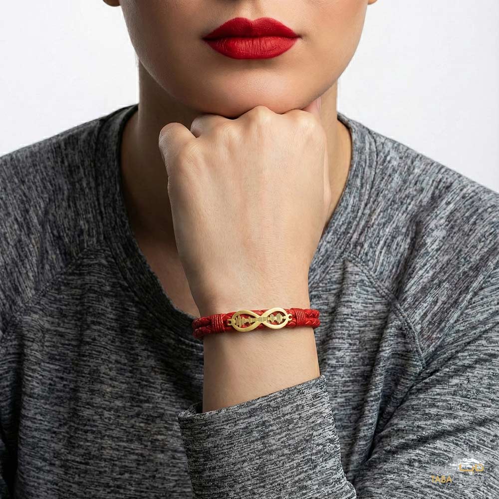 دستبند طلا چرم