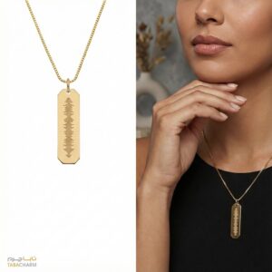 گردنبند نقره آب طلا فرکانس صدا مدل Amoria Wave