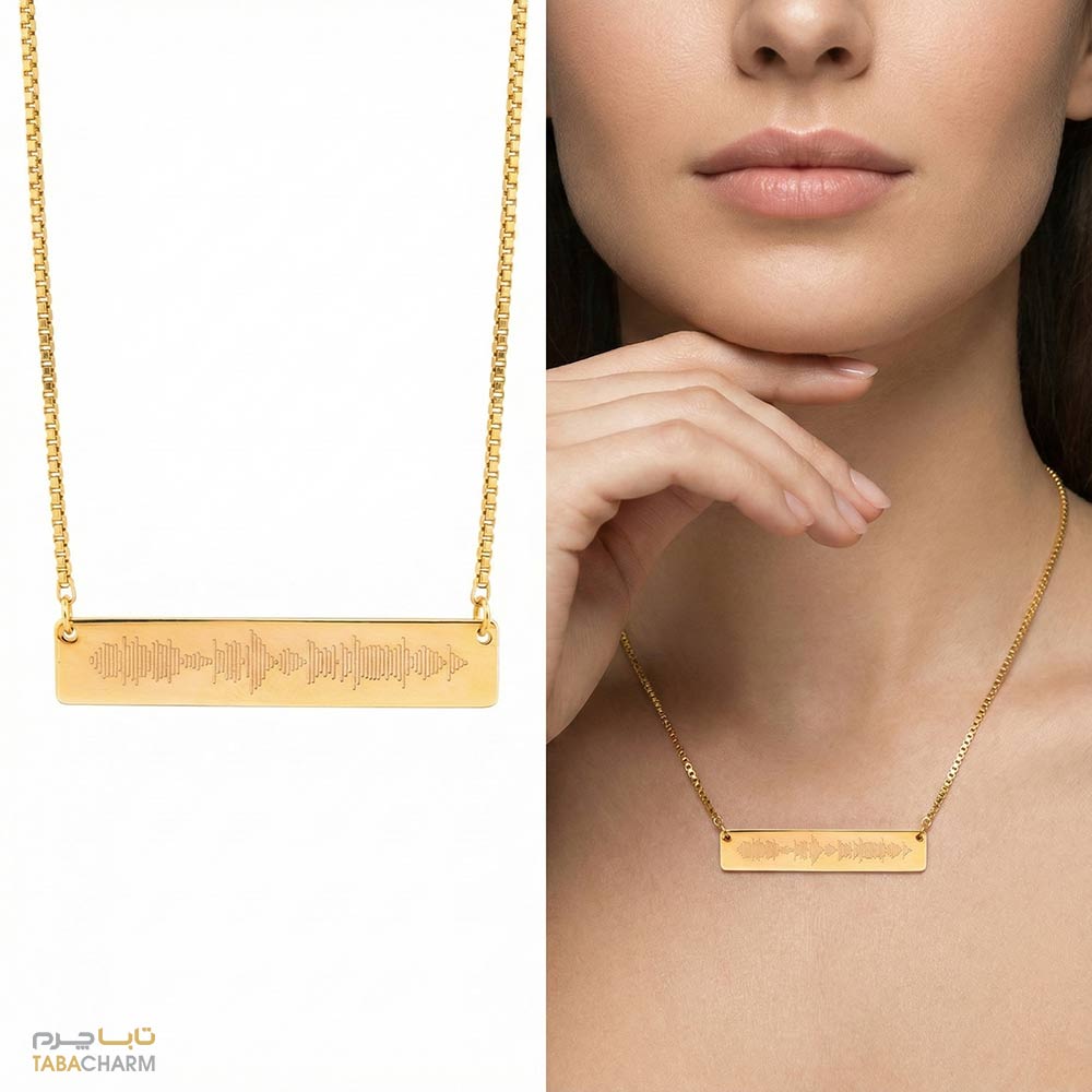 گردنبند نقره آب طلا فرکانس صدا مدل EchoGold